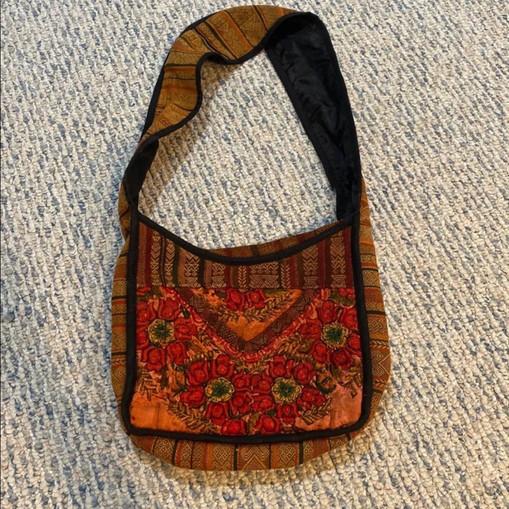 vintage patterned cross-body bag